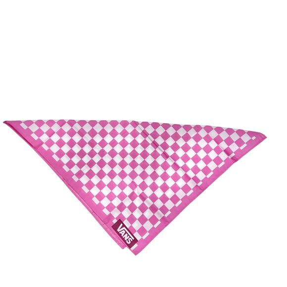 Vans Bandana Pink and White Checkerboard Checkered Cotton 22" New - Picture 2 of 5